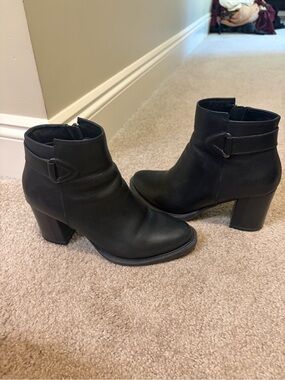 Browns ARTICA Waterproof Black Leather Heeled Ankle Boots Size 7